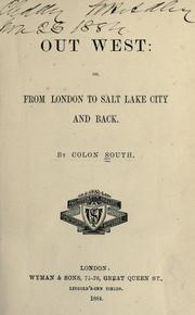 Cover of: Out West, or, From London to Salt Lake City and back
