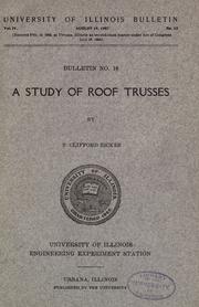 Cover of: study of roof trusses