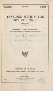 Cover of: Tensions within the Soviet Union