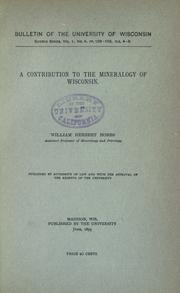 Cover of: A contribution to the mineralogy of Wisconsin