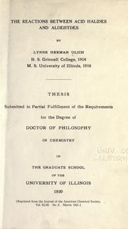 Cover of: reactions between acid halides and aldehydes