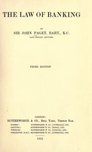 Law of banking by Paget, John R. Sir, Mark Hapgood, John Paget