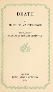 Cover of: Death by Maurice Maeterlinck, Maurice Maeterlinck