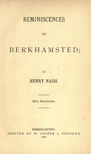 Reminiscences of Berkhamsted by Henry Nash