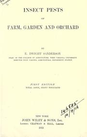 Cover of: Insect pests of farm, garden and orchard by Dwight Sanderson