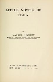 Cover of: Little novels of Italy by Maurice Henry Hewlett