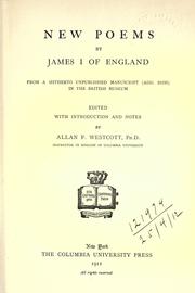 Cover of: New poems.: From a hitherto unpublishes MS.  (Add. 24195) in the British Museum.  Edited with introd. and notes by Allan F. Westcott.