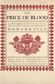 Cover of: The price of blood: an extravaganza of New York life in 1807