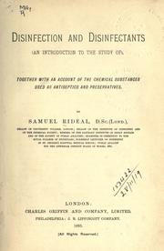 Cover of: Disinfection and disinfectants by Samuel Rideal