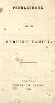 Cover of: Pebblebrook: and the Harding family.