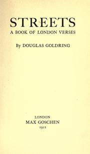 Cover of: Streets: a book of London verses.