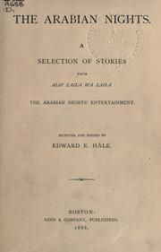 Cover of: The Arabian Nights by selected and edited by Edward E. Hale.
