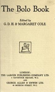 Cover of: The Bolo book by edited by G. D. H. & Margaret Cole. 