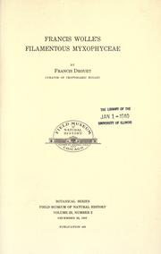 Cover of: Francis Wolle's filamentous Myxophyceae