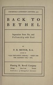 Cover of: Back to Bethel by Meyer, F. B.