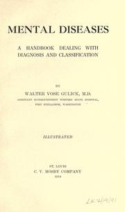 Cover of: Mental diseases: a handbook dealing with diagnosis and classification