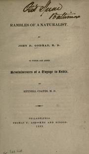 Cover of: Rambles of a naturalist. by John D. Godman, John D. Godman