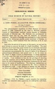 A new fossil alligator from Nebraska by Karl Patterson Schmidt