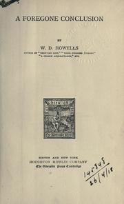 Cover of: A foregone conclusion. by William Dean Howells