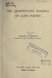 Cover of: The quantitative reading of Latin poetry.
