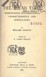 Cover of: The round table by William Hazlitt