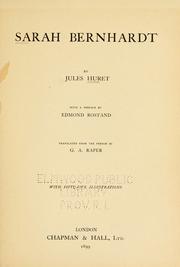 Cover of: Sarah Bernhardt by Jules Huret