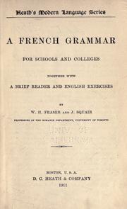 Cover of: A French grammar for schools and colleges by W. H. Fraser, W. H. Fraser