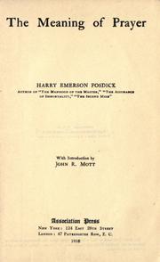 Cover of: The meaning of prayer
