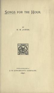 Cover of: Songs for the hour