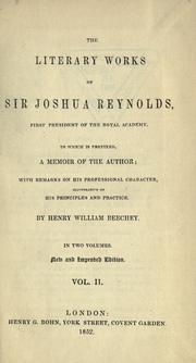 Cover of: The literary works of Sir Joshua Reynolds by Sir Joshua Reynolds