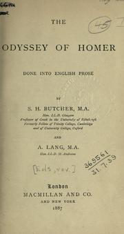 Cover of: The Odyssey of Homer, done into English prose by S.H. Butcher and A. Lang.