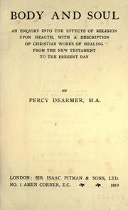 Cover of: Body and soul by Percy Dearmer