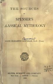 Cover of: The sources of Spenser's classical mythology