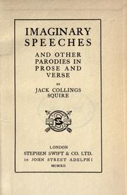 Cover of: Imaginary speeches by John Collings Squire