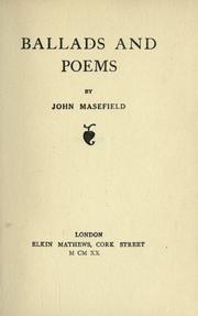 Cover of: Ballads and poems by John Masefield