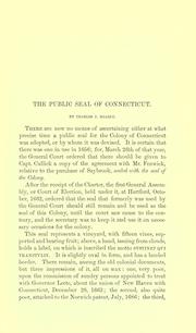 Cover of: The public seal of Connecticut by Charles Jeremy Hoadly