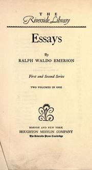 Cover of: Essays. First and second series