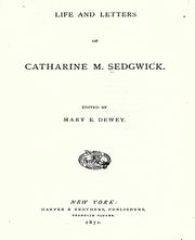 Cover of: Life and letters of Catharine M. Sedgwick.