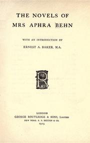 Cover of: The novels of Mrs. Aphra Behn by Aphra Behn
