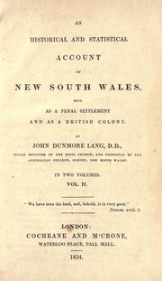 An historical and statistical account of New South Wales by John Dunmore Lang