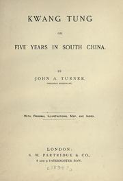 Cover of: Kwang Tung by J. A. Turner, J. A. Turner