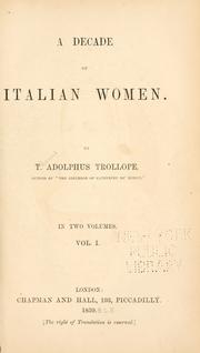 Cover of: A decade of Italian women. by Thomas Adolphus Trollope