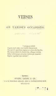 Cover of: Verses on various occasions. by John Henry Newman