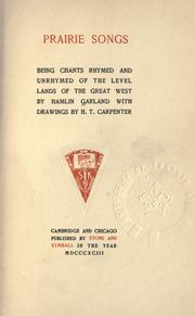 Cover of: Prairie songs by Hamlin Garland