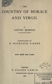 Cover of: The country of Horace and Virgil. by Boissier, Gaston