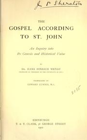 Cover of: The Gospel according to St. John by Hans Hinrich Wendt