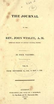 Cover of: The journal of the Rev. John Wesley. by John Wesley