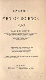 Cover of: Famous men of science by Sarah Knowles Bolton