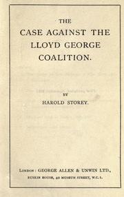 Cover of: case against the Lloyd George coalition.