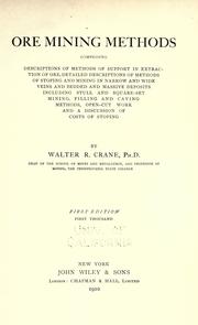 Cover of: Ore mining methods by Walter R. Crane